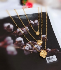 Lucky four leaf gold necklace