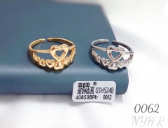 Heart style hollow rings