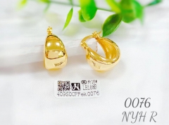 Glossy hollow gold color earring