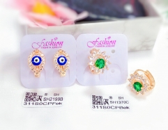 Artificial gemstone bright earring