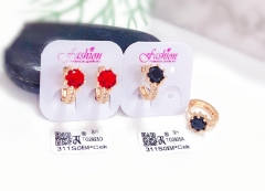 Red/black gem shiny earring