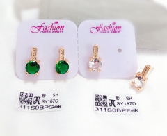 Green/whiter shiny earring