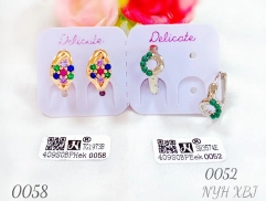 Colorful zircon earring