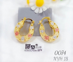 Round arc oil painting style earring