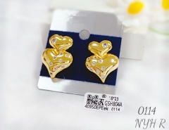 Heart-shaped inlaid zircon earrings