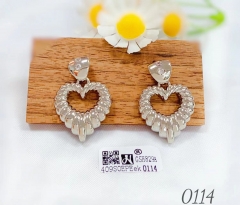 Hollow heart gold/silver earring