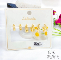 Irregular gold earring