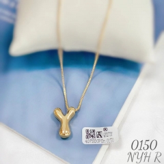 Letter Y shiny gold/silver necklace