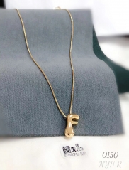 Letter F shiny gold/silver necklace