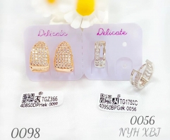 Artificial gemstone dazzling earring