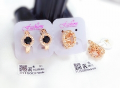 Black/orange zircon dazzling earring