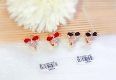 Red/black gem bow exquisite earring