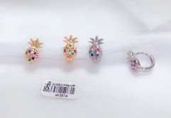 Pineapple style colorful zircon earrings