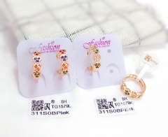 Colorful gold earring