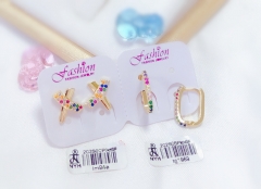 X shape/simple style colorful zircon earring