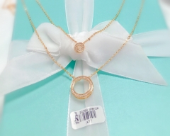 Round arc hollow gold necklace