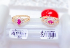 Artificial gemstone exquisite ring