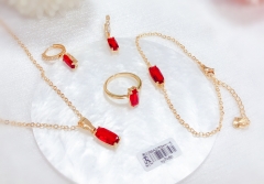 Red gem simple jewelry set