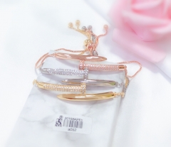 Half gem half glossy irregular bangle