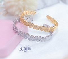 Full diamond heart style bracelet set