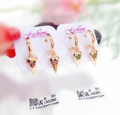 Cone Shape Colored Zirconia Drop Earrings