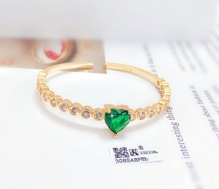 Green heart gem bangle