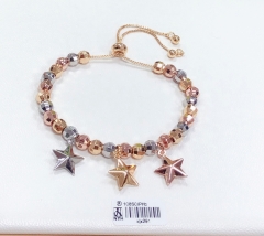 Smooth Star Pendant Beaded Bracelet