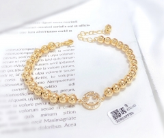 Beads smiley face gold/silver bangle