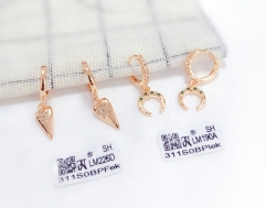 Cone/Crescent Shape Drop Earrings