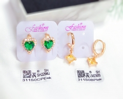 Green/orange color exquisite earring