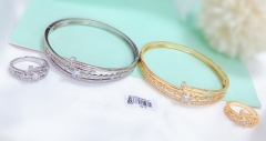 Irregular style shiny bangle ring