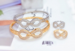 Infinite hollow style bangle ring set