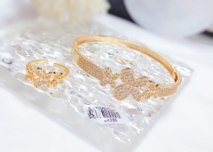 Butterfly popular gold/silver bangle ring