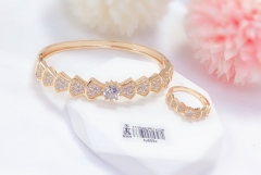 Artificial gemstone exquisite bangle ring