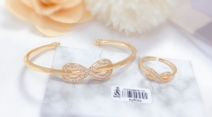 Infinite knot shape exquisite bangle ring set