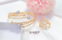 Bead style fashion bangle ring