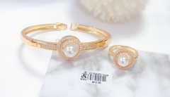 Popular gold pearl bangle ring