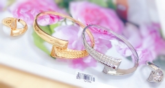 Layering shape fine bangle ring set