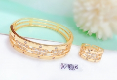 Artificial gemstone exquisite bangle ring