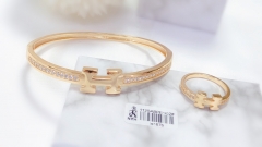 Glossy all-match gold bangle ring