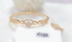 Heart style gem exquisite bangle ring