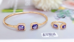 Purple zircon shiny bangle ring