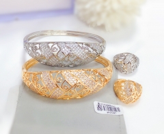 Exquisite hollow patterns bangle ring set