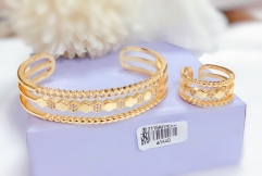 Simple style gold/silver bangle ring