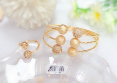 Three-row bead simple bangle ring