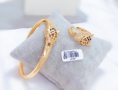 Leopard Style Gold/Silver Bangle Ring