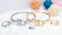 Lock style simple bangle ring