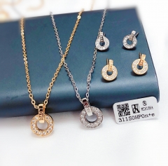 Hollw style shiny necklace earring