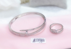 Irregular style shiny gold/silver  bangle ring