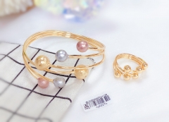 Colorful ball style exquisite bangle ring